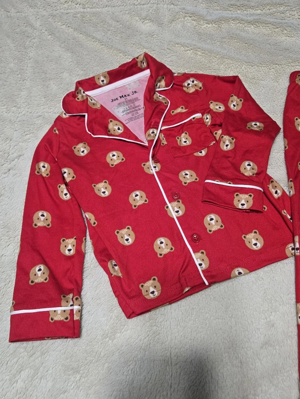 Set of 2 Matching Bear pajama set includes PJ Tops and PJ Bottoms toddler kid 3T